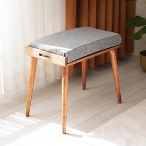 Large Piano Stool, Rustic Piano Bench, Mid Century Modern Piano Stool, Digital Keyboard Stool