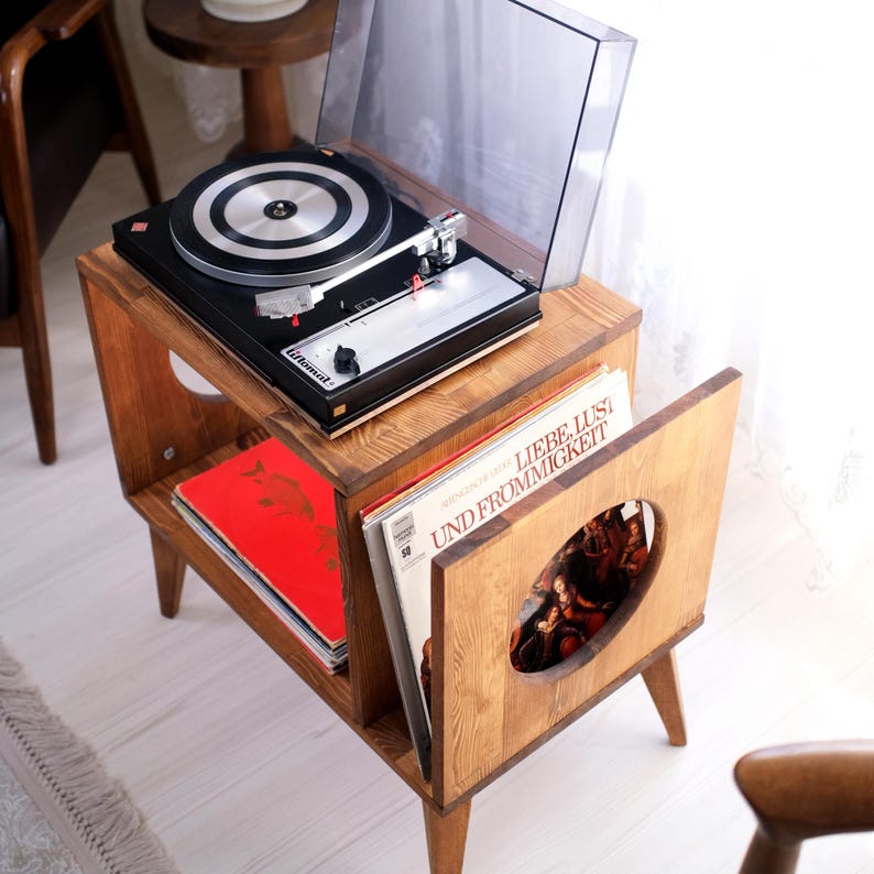Large Record Player Stand, Plattenspieler Mobel, Cabinet Turntable
