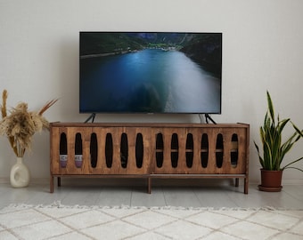 Rustic Tv Stand, Solid Wood Media Console, Mcm Media Center,  Solid Wood Tv Stand, Sideboard