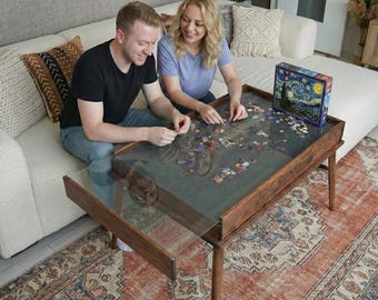 Massief houten puzzeltafel, moderne bordspeltafel
