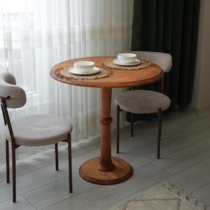 Round Dining Table, Small Kitchen Table, Circle Breakfast Table, Bistro Table, Runder Esstisch, Tavolo Rotondo Allungabile