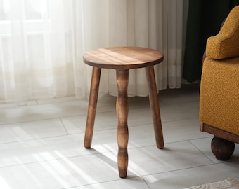 Hand Carved Stool Set, Luxury Wooden Stool, Man Cave Stool