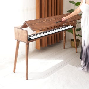 Solid Wood Piano Stand, Large Digital Keyboard Stand, Kids Piano Keyboard Table