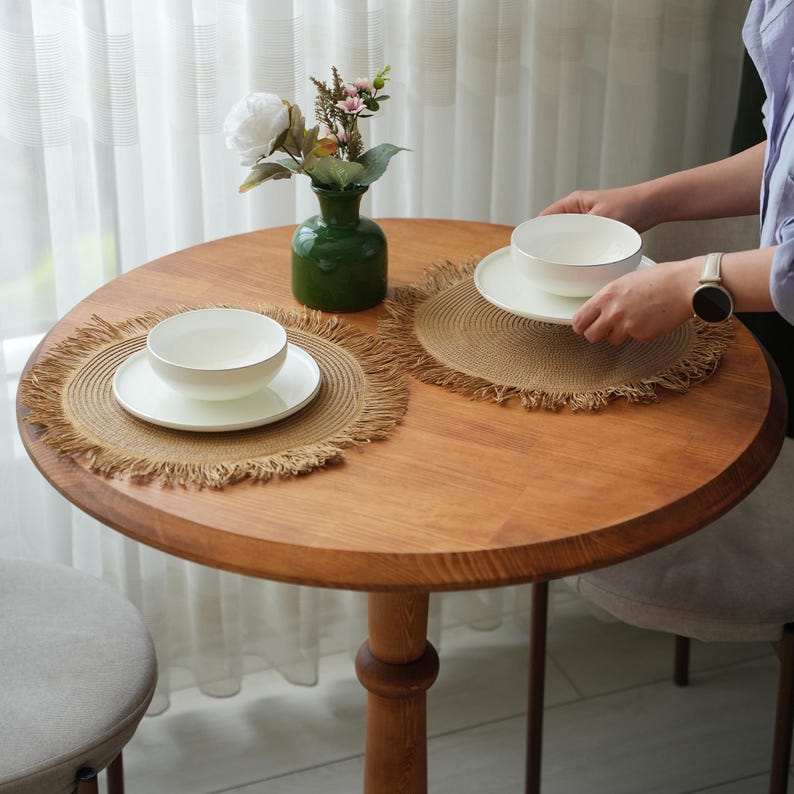 Round Dining Table, Small Kitchen Table, Circle Breakfast Table, Bistro Table, Runder Esstisch, Tavolo Rotondo Allungabile