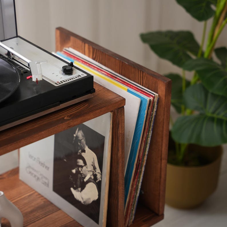 Turntable Station With Storage, Large Record Player Stand, Large Record Player Cabinet, plattenspieler mobel