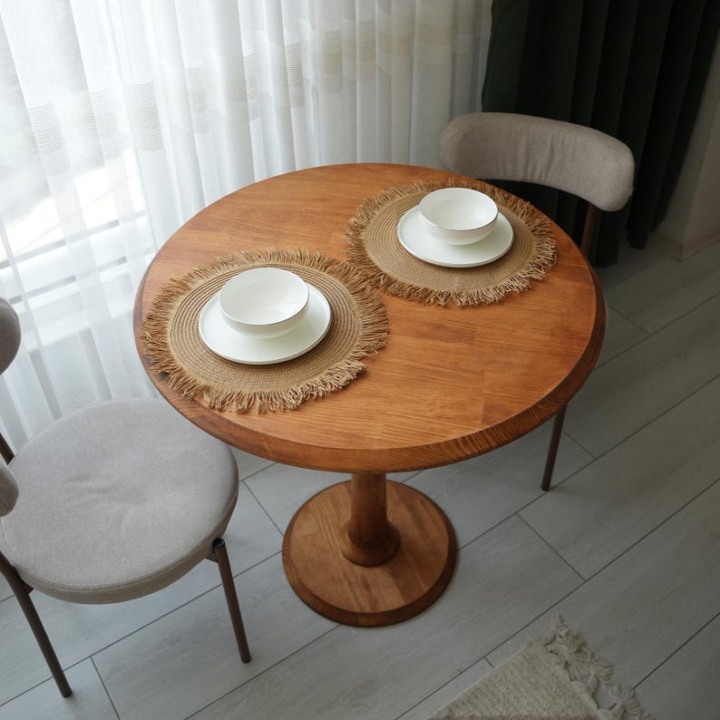 Round Dining Table, Small Kitchen Table, Circle Breakfast Table, Bistro Table, Runder Esstisch, Tavolo Rotondo Allungabile