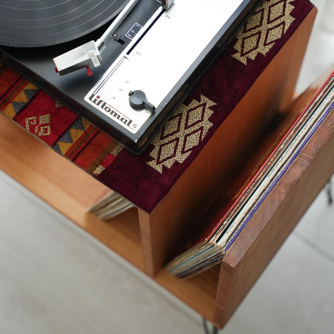 Rustic Turntable Stand, Large Record Player Stand, Media Cabinet, Vinyl ...