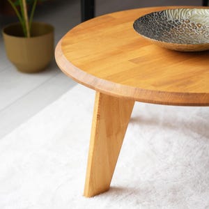 Large Rustic Round Table, Modern Style Center Table, Scandinavian Style Wooden Coffee Table, Mid-century Table For Living Room
