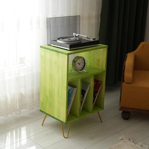 Rustic Record Player Stand, Vinyl Console, Record Player Table, vinyl storage cabinet, media console, Stereo console