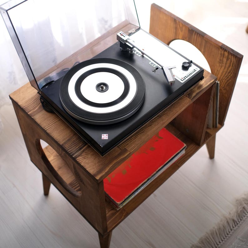 Large Record Player Stand, Plattenspieler Mobel, Cabinet Turntable