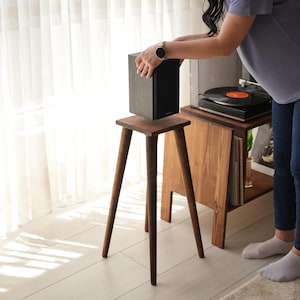 Custom Speaker Stand, Wooden hi-fi Speaker Stand, mid-century modern audio stand
