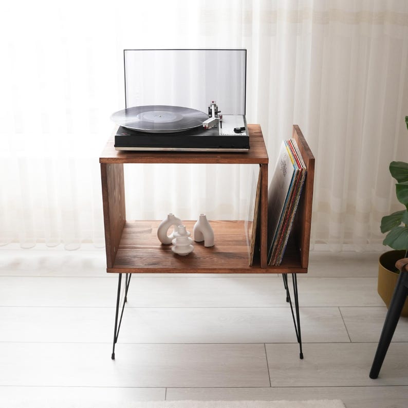 Turntable Station With Storage, Large Record Player Stand, Large Record Player Cabinet, plattenspieler mobel
