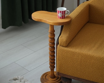 Couch Table with  Rollers, C Shape Coffee table, End tables, round side table, small coffee table, sofa end table