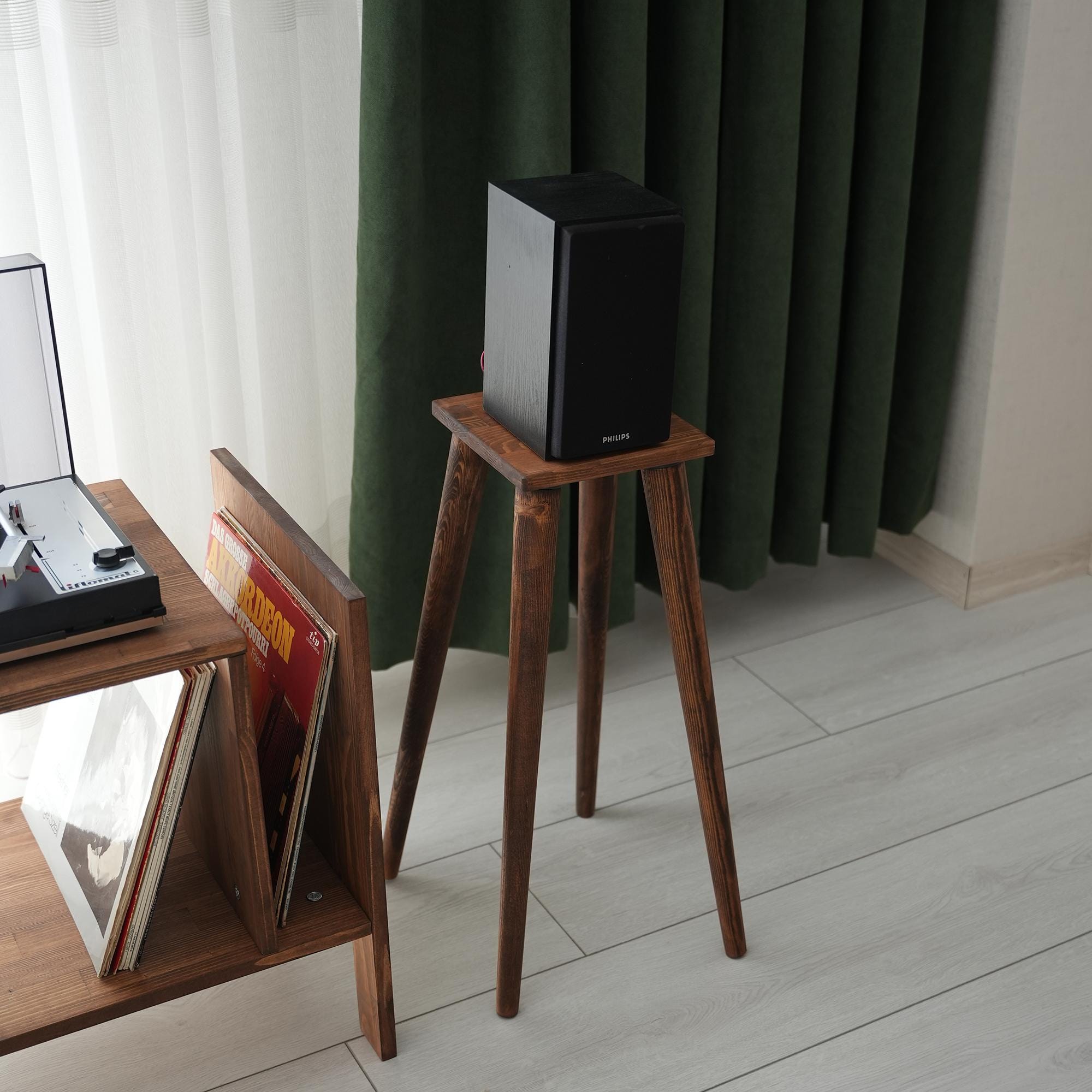 Handmade Pine Wood Speaker Stand: Mid-century Modern Audio - Etsy