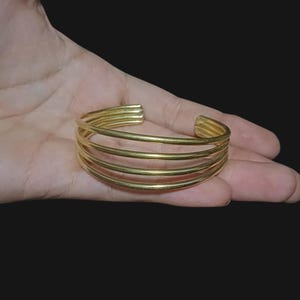 Moroccan Amazigh Brass Cuff Bracelet, Handmade Ethnic Jewelry, Boho Style, Cultural Berber