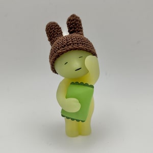 Crochet Smiski/Sonny Angel Hats, Tiny Doll Accessories Brown Bunny