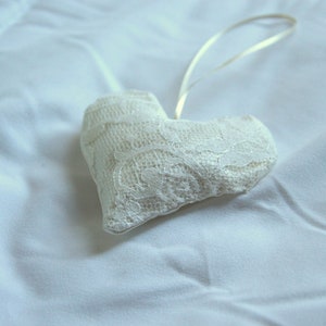 Heart Ornament Memory Ornament Made from YOUR Wedding Dress image 1