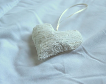 Heart Ornament - Memory Ornament - Made from YOUR Wedding Dress