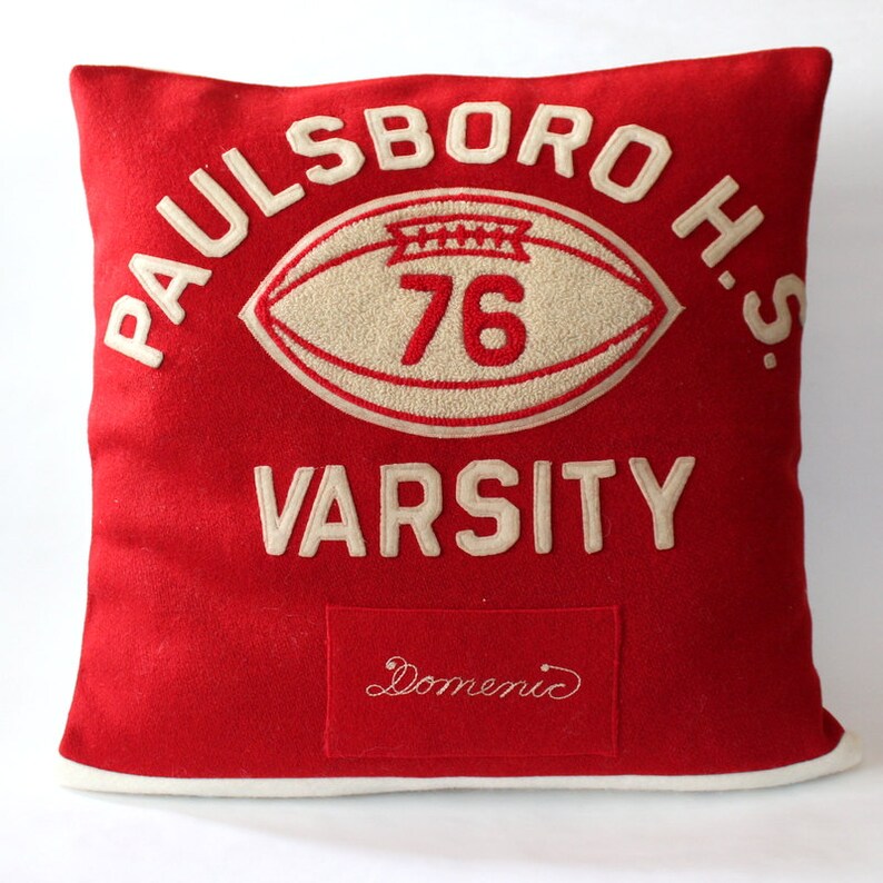 Custom Varsity Jacket Pillow With Insert Varsity Jacket School Memory Pillow image 3