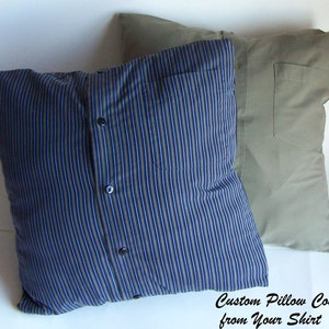 Custom Memory Pillow Made from Button Down Shirt Made to Order from YOUR Shirt image 2