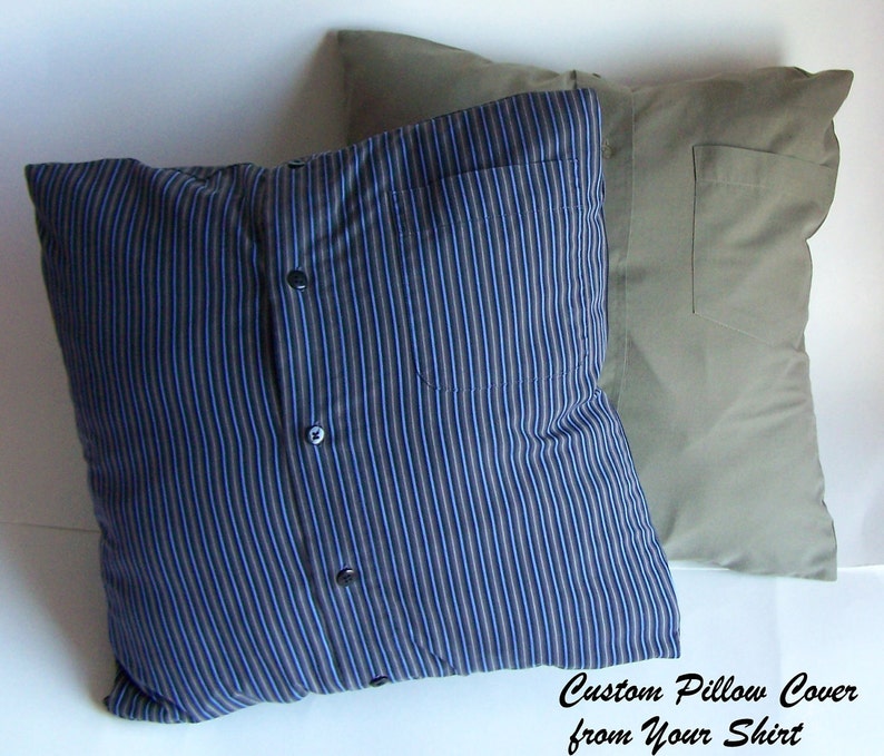 Custom Memory Pillow Made from Button Down Shirt Made to Order from YOUR Shirt image 2