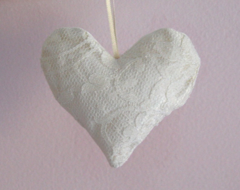 Heart Ornament Memory Ornament Made from YOUR Wedding Dress image 2