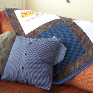 Custom Memory Pillow Made from Button Down Shirt Made to Order from YOUR Shirt image 3