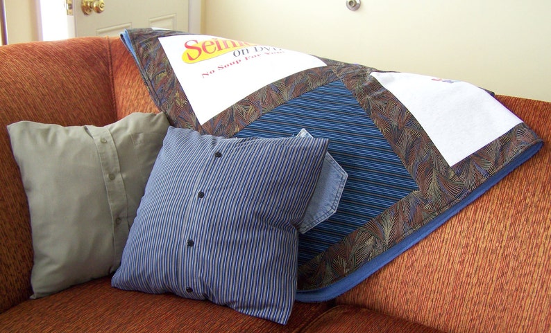 Custom Memory Pillow Made from Button Down Shirt Made to Order from YOUR Shirt image 3