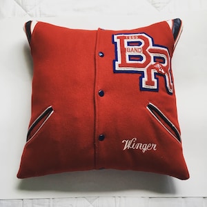 Custom Varsity Jacket Pillow With Insert Varsity Jacket School Memory Pillow image 1