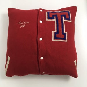 Custom Varsity Jacket Pillow With Insert Varsity Jacket School Memory Pillow image 2