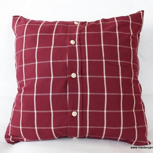 Custom Memory Pillow Made from Button Down Shirt Made to Order from YOUR Shirt image 1
