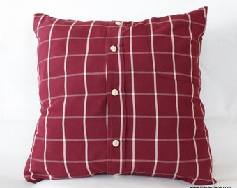 Custom Memory Pillow Made from Button Down Shirt - Made to Order from YOUR Shirt