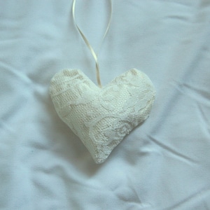 Heart Ornament Memory Ornament Made from YOUR Wedding Dress image 3