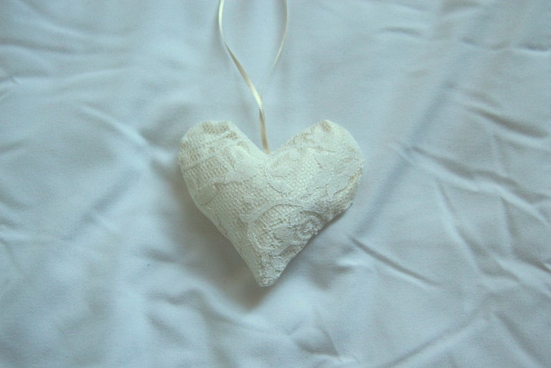 Heart Ornament Memory Ornament Made from YOUR Wedding Dress image 3