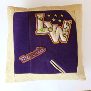 Custom Varsity Jacket Pillow With Insert Varsity Jacket School Memory Pillow image 5