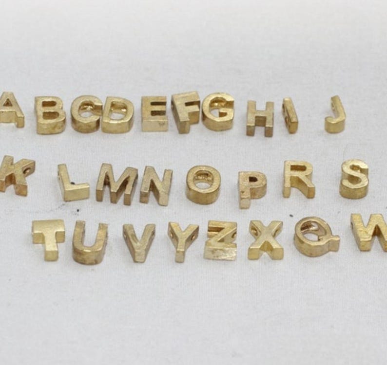 Alphabet Name Initial Modern Block Letter Charm Beaded Necklace ...