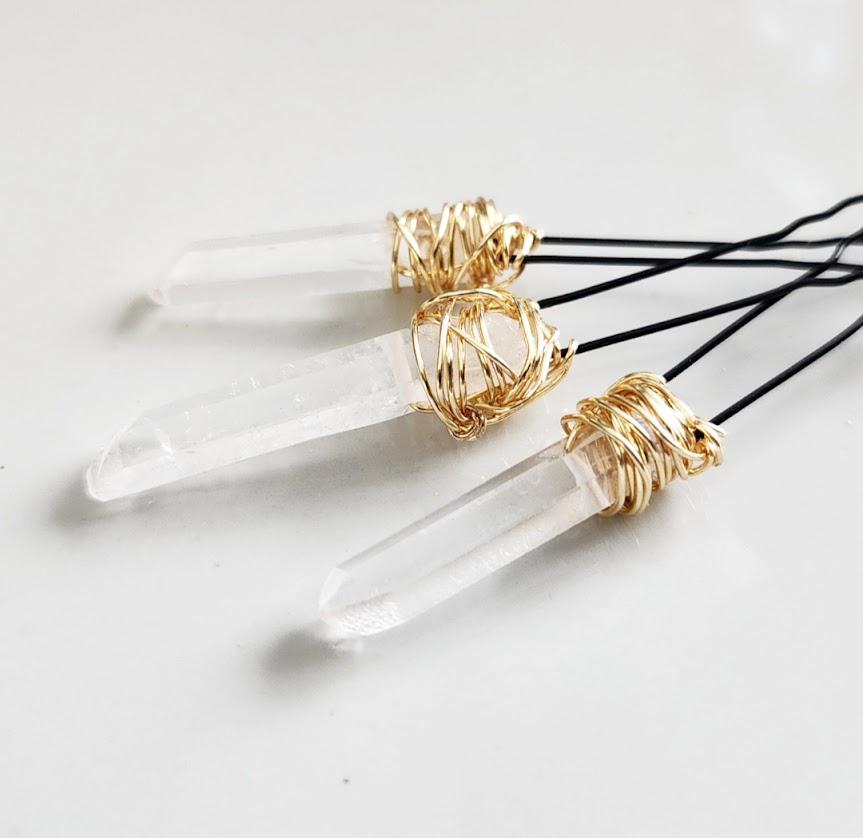 Natural Clear Quartz Crystal Wire Wrapped Decorative U  display picture 3