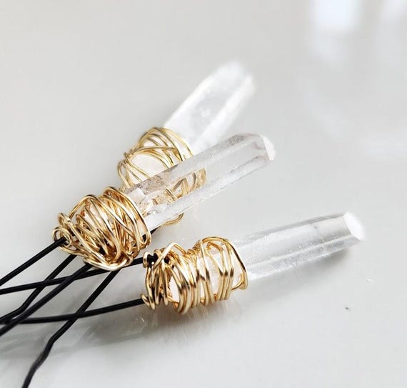 Natural Clear Quartz Crystal Wire Wrapped Decorative U  display picture 1