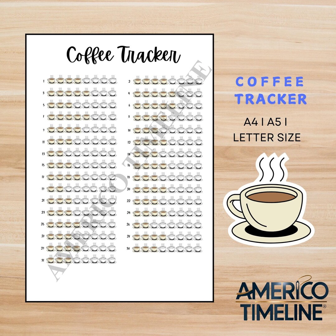 Coffee Tracker, Printable Journal Page, Planner Health Tracker ...