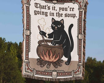 Medieval Tapestry Blanket for Quirky Home Decor Funny Cottagecore Woven Throw Blanket Cat Woven Tapestry Dark Academia