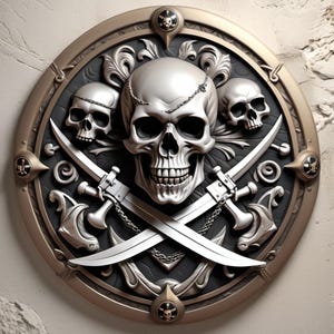 Carte de profondeur 3D pièce de pirate, carte de profondeur 3D pièce de samouraï, carte de profondeur 3D pièce de mort crâne, fichiers de gravure profonde uniquement