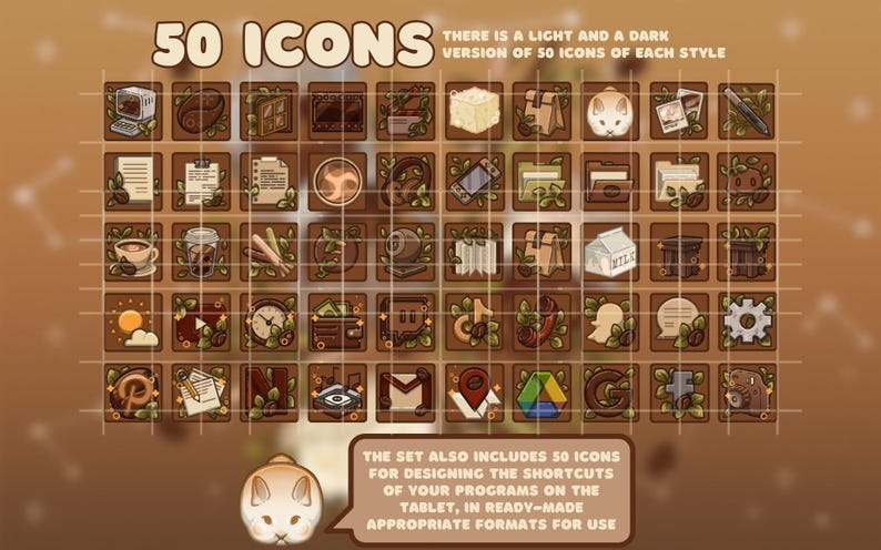 Tablet theme Coffee: animated iPad wallpaper, cozy icons pack  for iOS, Android. Cozy animated Tablet theme set coffee
