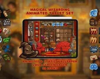 マジックスクール タブレットテーマ: アニメーション壁紙と心地よいアイコン (デジタルダウンロード)
