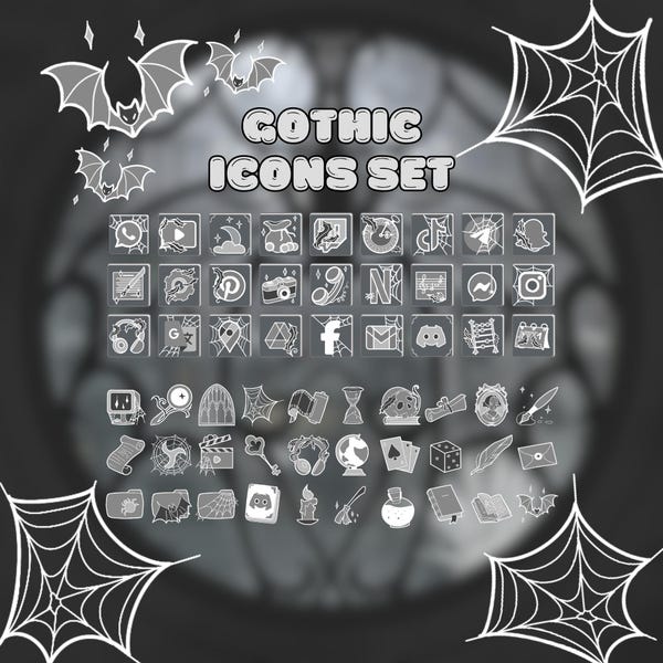 Cute Dark Icon Theme - Etsy