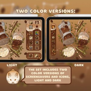 Tablet theme Coffee: animated iPad wallpaper, cozy icons pack  for iOS, Android. Cozy animated Tablet theme set coffee