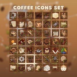 Coffee Desktop Icons Set Aesthetic Desktop Organizer Icon Cute Folder Icon Windows Mac Icons Lofi Icon Pack Cozy Coffee phone icons package