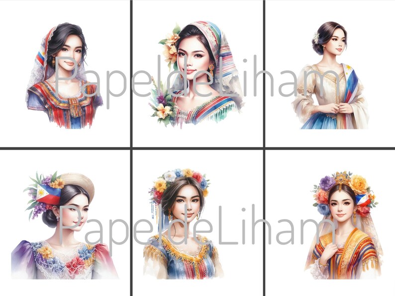 Filipina Graphics Filipina Clipart | Traditional Dress PNG, Cultural Art (digital ...
