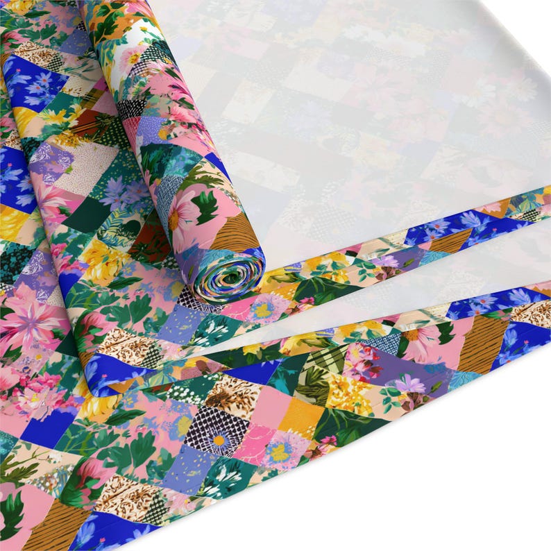 Floral Table Runner with Patchwork Design | Cotton or Polyester Options image 13