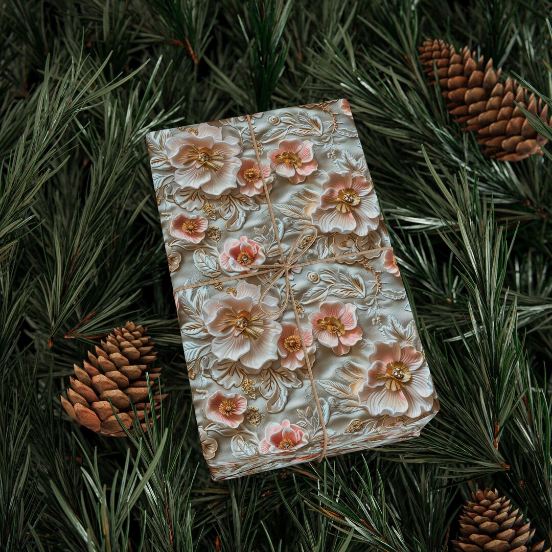 Soft Floral Watercolor Wrapping Paper | Pink Peony Pattern Roll - Etsy