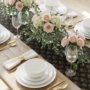 Antique Leather Tufted Pattern Table Runner | Table Runner